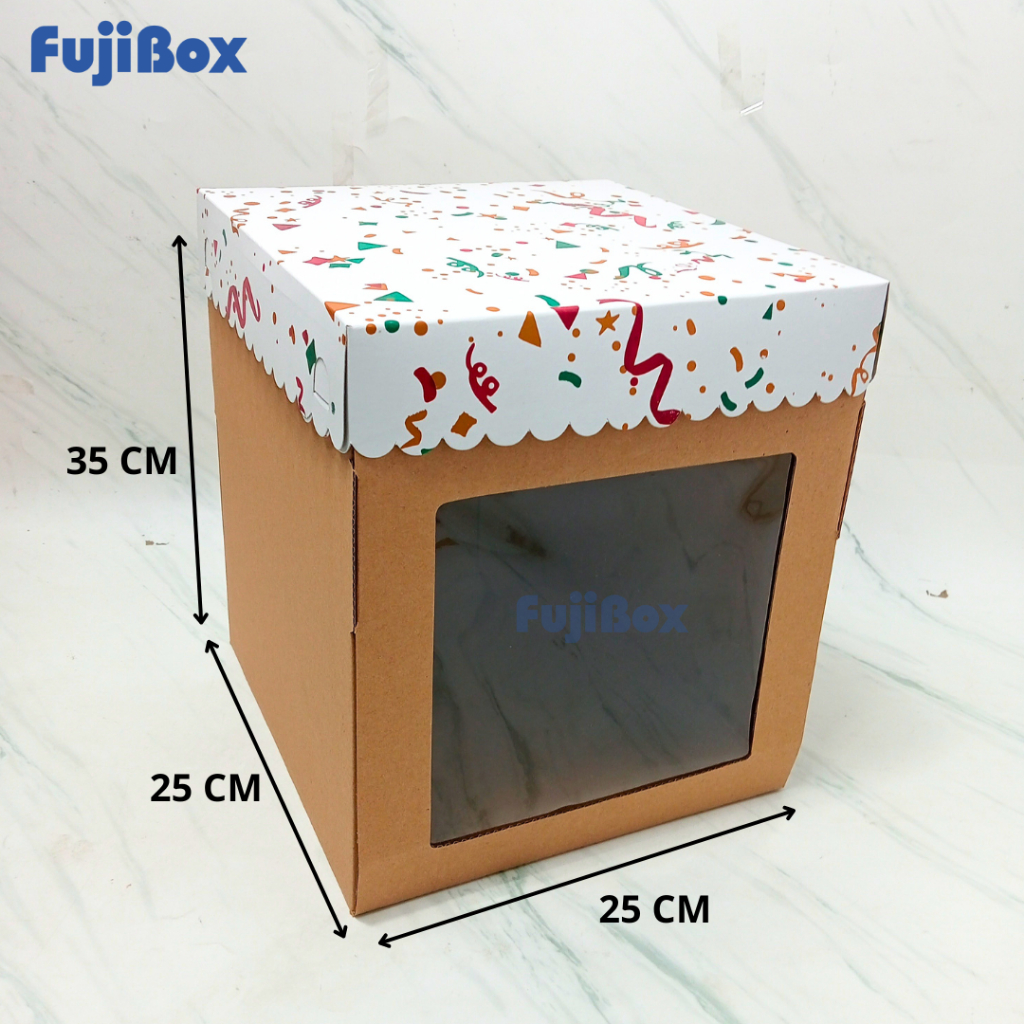 

( 5 Pcs ) KOTAK BOX DUS KUE TART TINGGI 25 x 25 x 35 TUTUP MOTIF PARTY