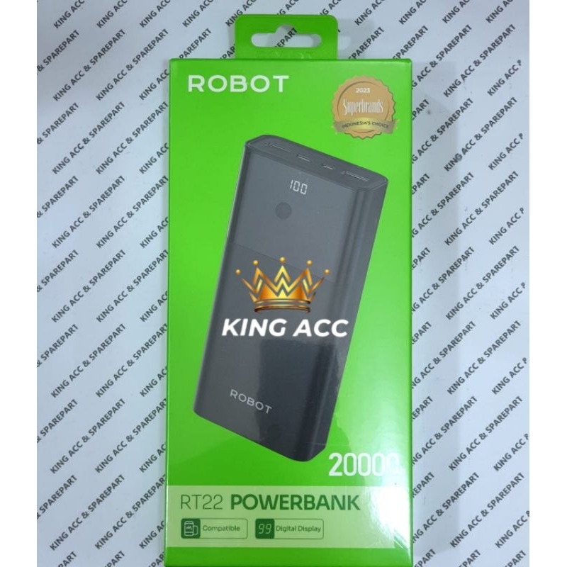 ROBOT POWER BANK RT22 20000MAH BLACK