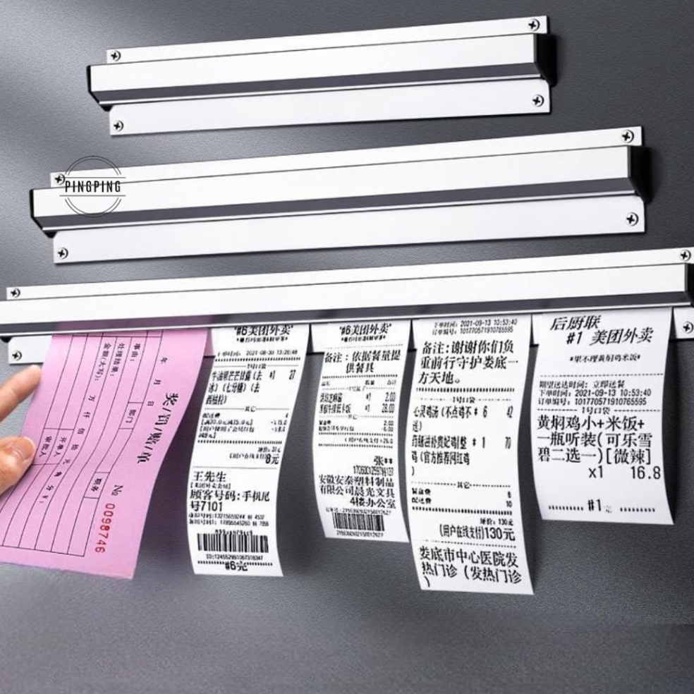 

KODE O29R Bill Holder Receipt Holder Capitan Nota StainlessBill Holder Receipt Holder Capitan Nota Stainless 45x6 cm66cm96cmPenjepit Kertas Bon Bill Tab Grabber Aluminum Bill Holder Restaurant Getra Cafe