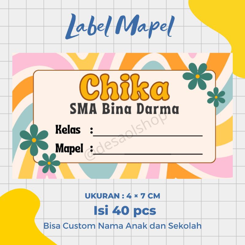 

Label Mata Pelajaran || Remaja || Custom