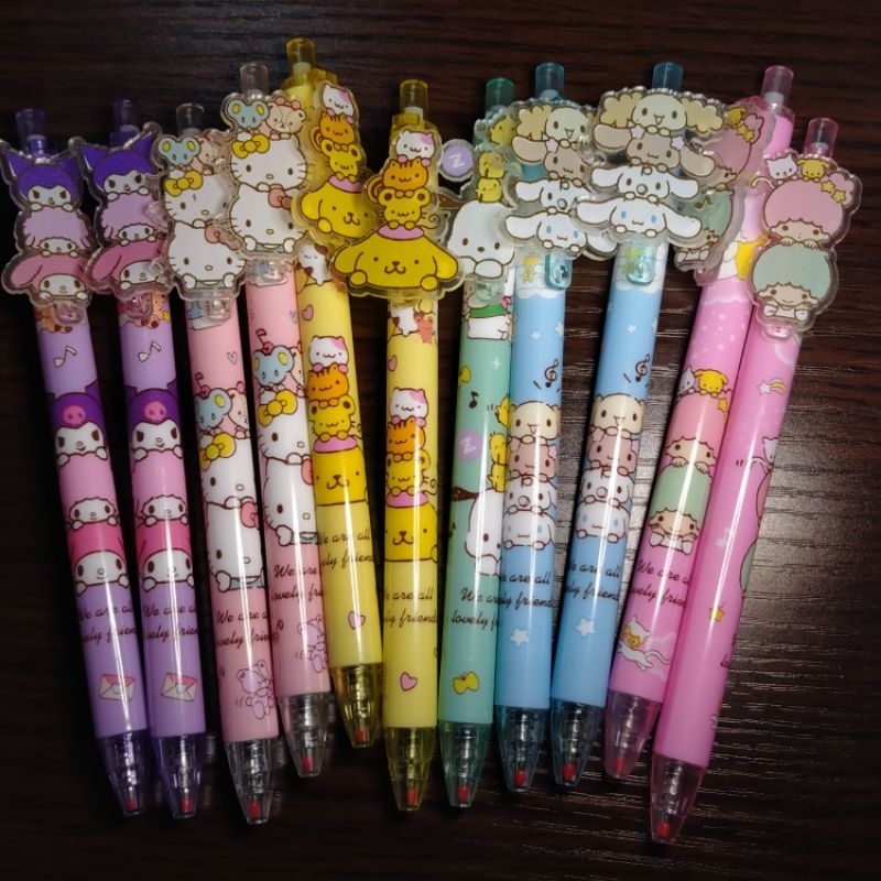 

pulpen karakter sanrio | mechanical pen | pulpen cetek sanrio | pulpen pochacco, little twin star, kuromi, my melody, hello kitty, pompompurin, cinnamonroll