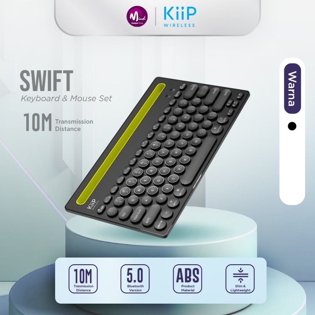 KiiP Wireless Swift Keyboard bluetooth Multi-Device Dual Mode Windows, Mac, Chrome OS Android iOS