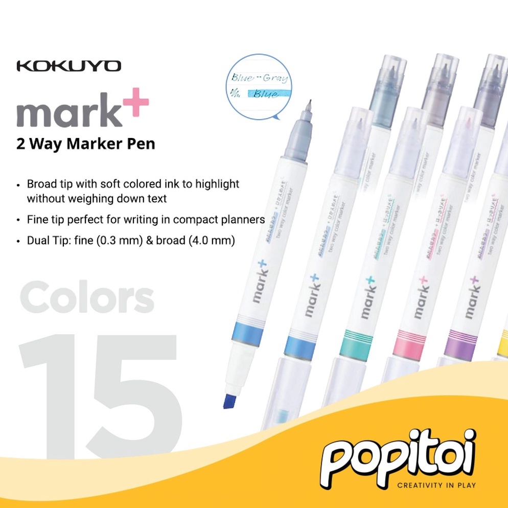 

KODE H24E KOKUYO Mark TWO WAY Highlighter Marker Pen