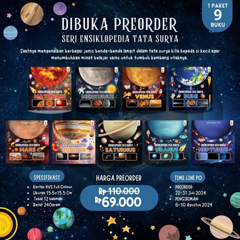 Paket Buku Anak Ensiklopedia Seri Tata Surya