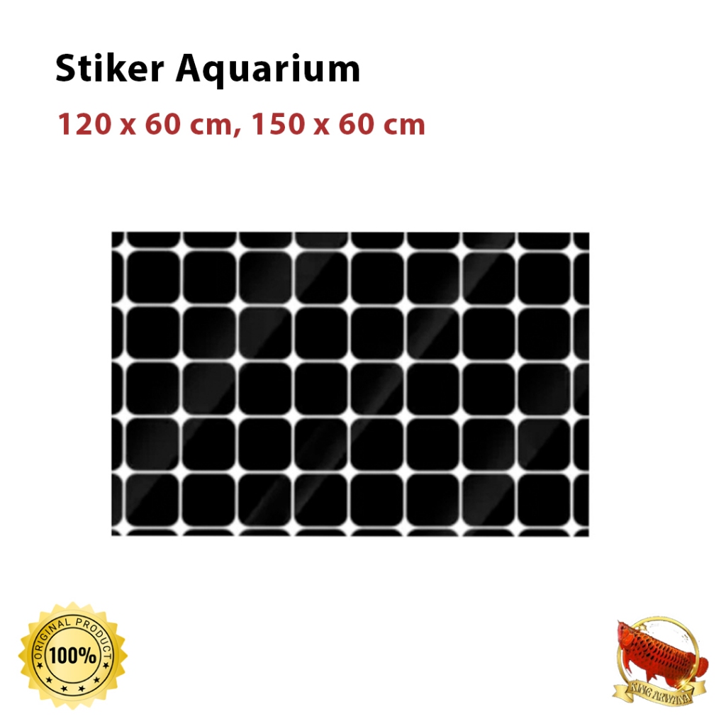 Stiker Aquarium Motif Kotak Hitam Background Aquarium Premium