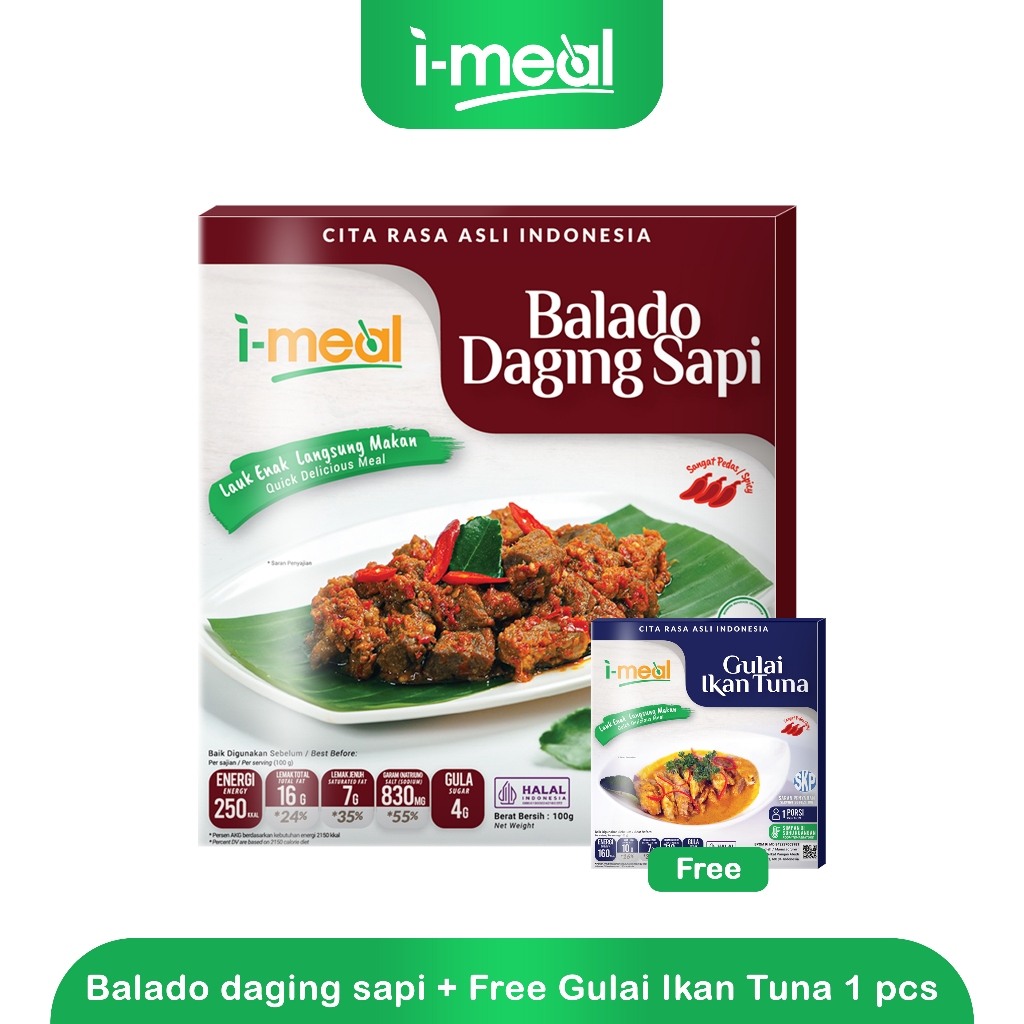 

[BUY 1 GET 1] i-meal Balado Daging Sapi 100g Free i-meal Gulai Ikan Tuna 100g