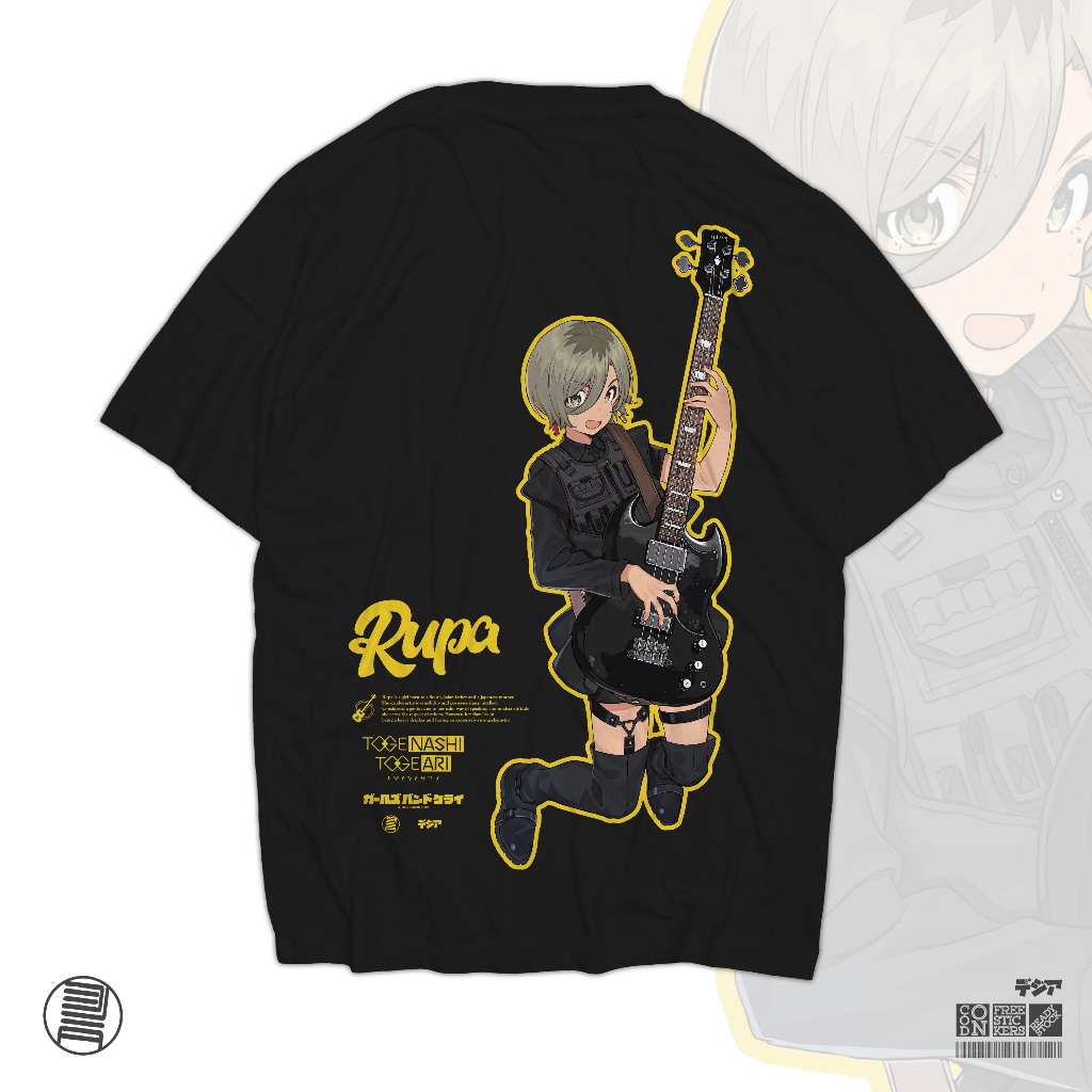 Kaos Rupa Girls Band Cry Togenashi Togeari Band Music Anime Manga T-Shirt Baju Wibu Jepang DJA Cloth