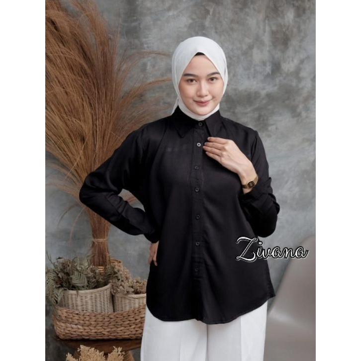 Kemeja Rayon Twill Wanita Kerah / Kemeja Rayon Twill Kerah Shanghai / Kemeja Rayon Twill Premium