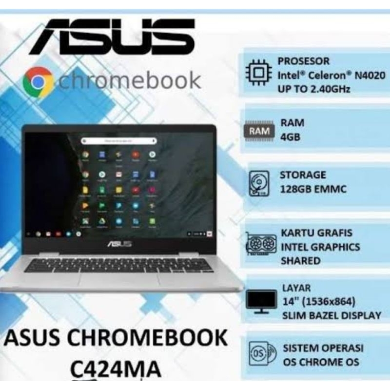LAPTOP LEVEL 2 CHROMEBOOK ( Processor DUAL CORE , ANDROID BUKAN WINDOWS ) - KIRIM BELITUNG SAJA