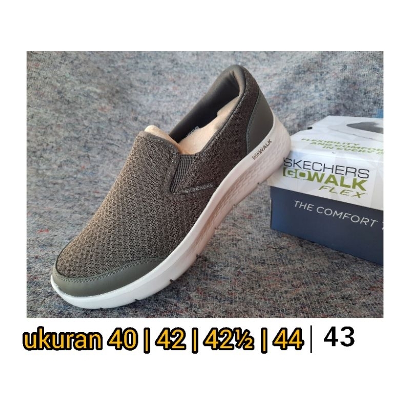 sepatu slop pria skechers original slipon skechers ori asli coklat go walk max clinched