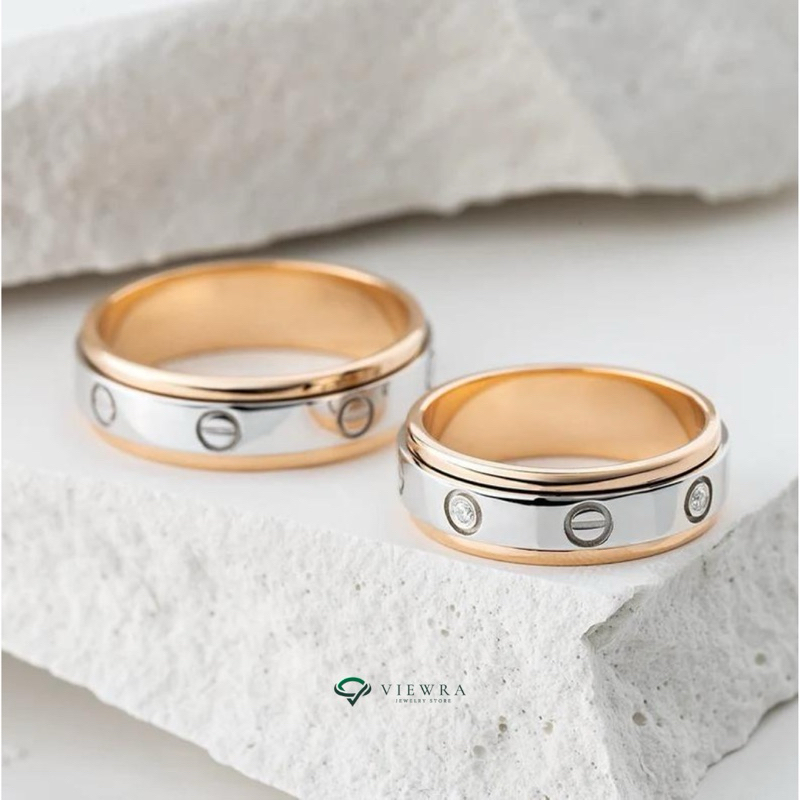 [VIEWRA] Cincin Kawin Nikah Lamaran Tunangan Bahan Emas Silver Palladium Platinum Free Box Exclusive