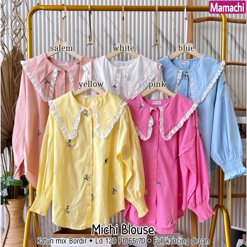 MICHI BLOUSE / KEMEJA KATUN OVERSIZE JUMBO