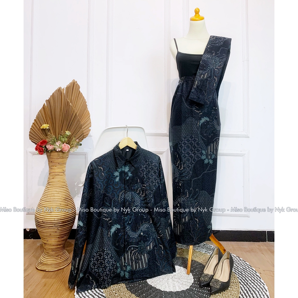 MISO BUTIK || FULL FURING SERIES - Couple Kondangan Rok Batik Span Katun Prima Halus Kemeja Batik Pr