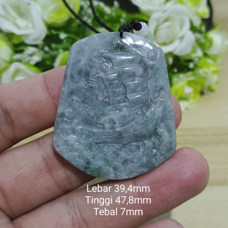 Giok Perahu Jade Asli Sertifikat Type A