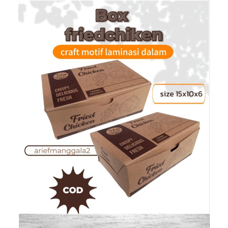 

box fred chiken / kotak dus fred chiken food grade anti minyak