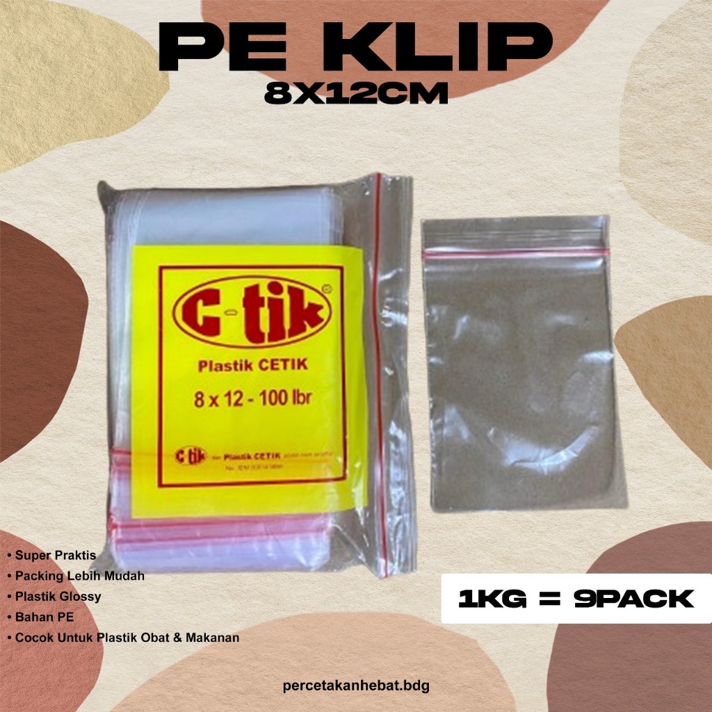 Plastik klip 8.7x13 bening isi 100 lembar plastik ziplock/plastik zipper/plastik obat/plastik klip