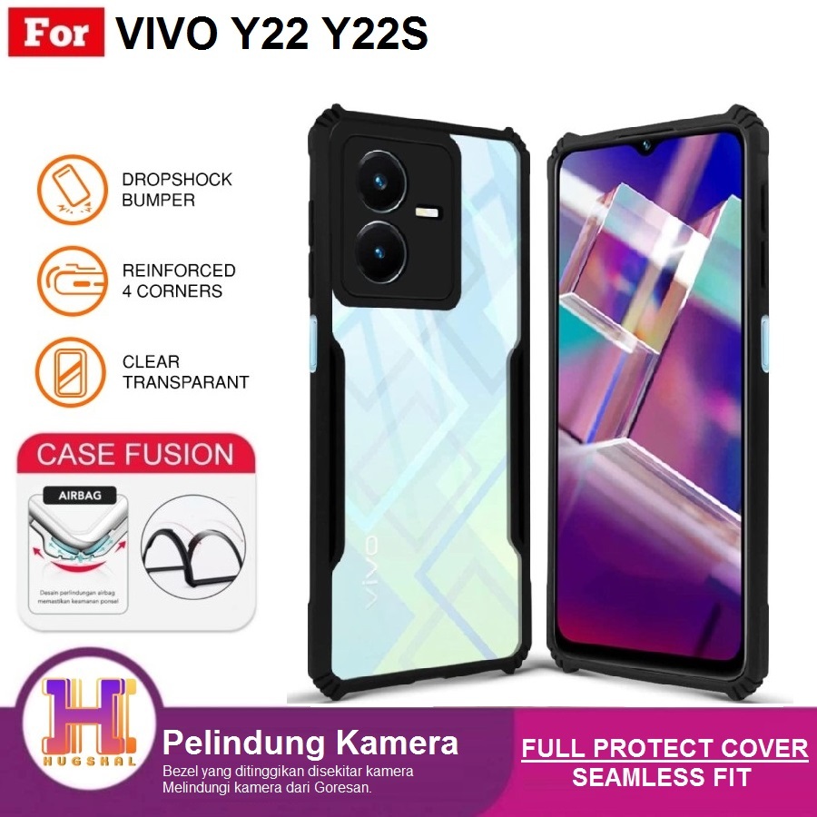 Case Vivo Y22 Y22S Case Fusion Shockproof Armor Transparant