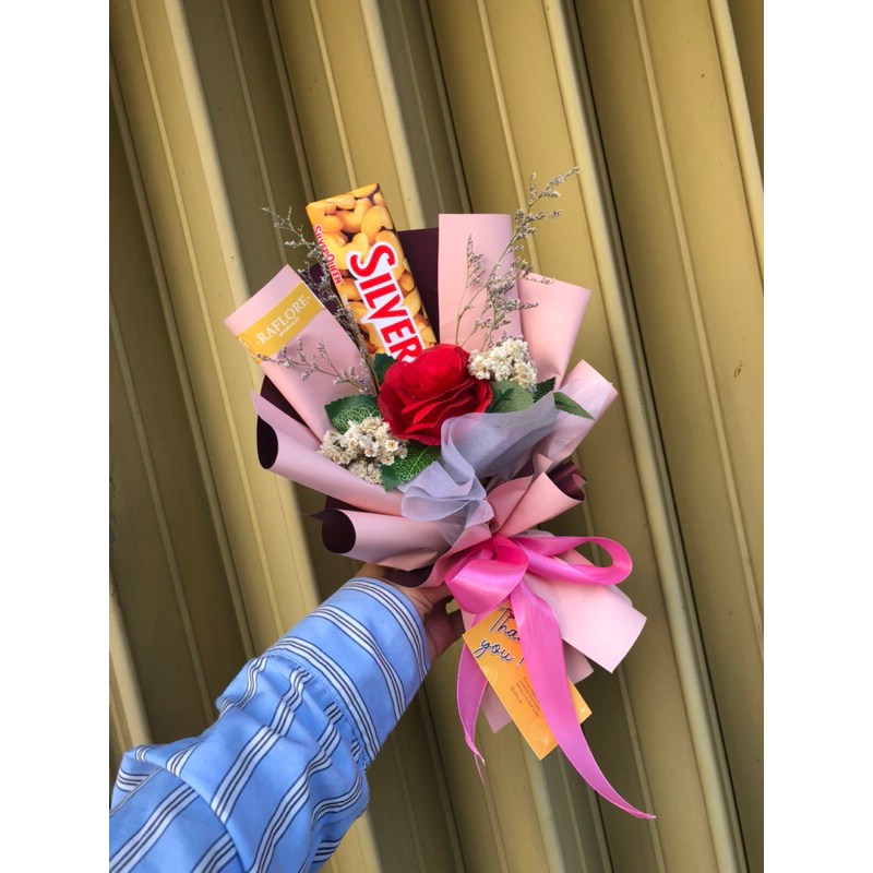 BUKET MAWAR COKLAT|| BUKET BUNGA ARtificial Petite coklat mini|| Buket Ultah Coklat mini
