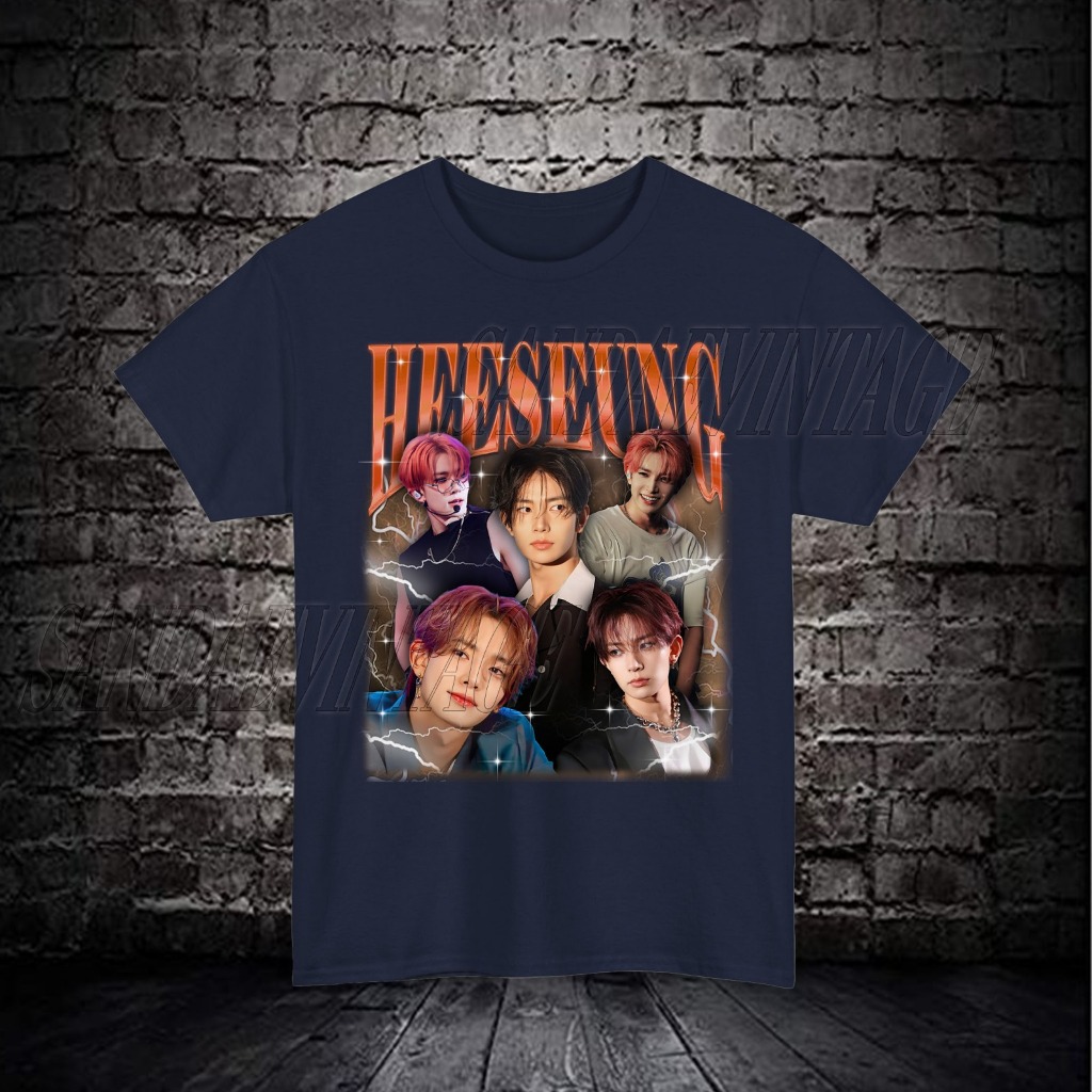 T-Shirt HEESEUNG ENHYPEN Vintage Premium Unisex Shirt | Kaos Bootleg Graphic Tee | Custom Rap Tee