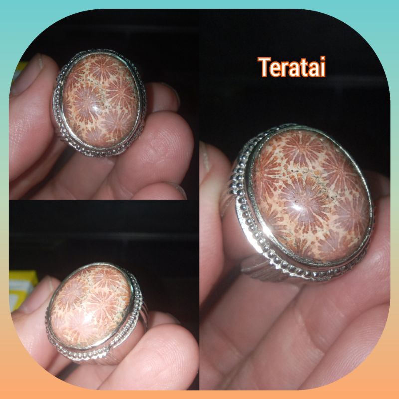 Cincin Batu Teratai Top Asli Natural