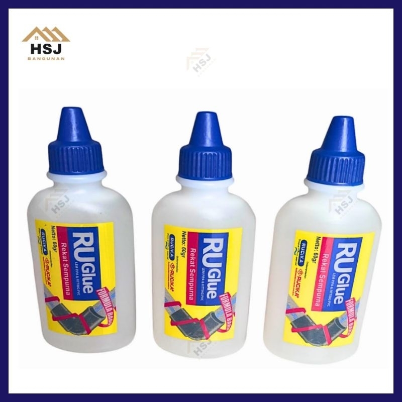 Lem PVC RuGlue Botol 60 Gr  Original  Lem RuGlue