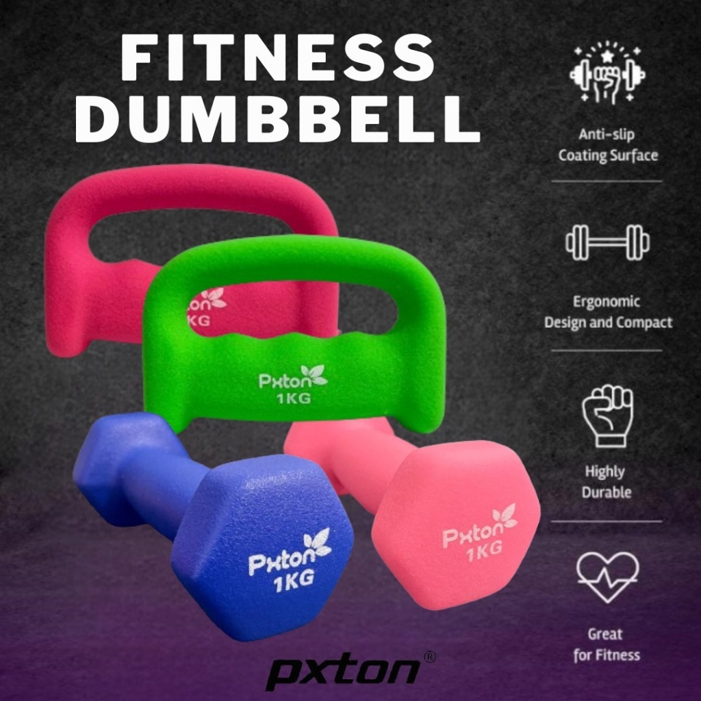 Dumbell 1Kg Anti Slip / Barbel Mini / Barbel Wanita / Vinyl Cewek / latihan beban / Alat olah raga /