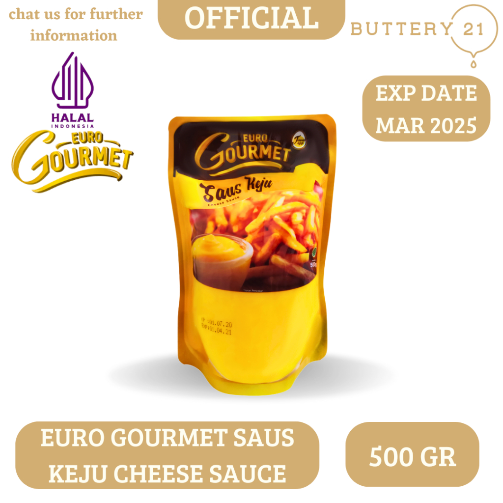 

EURO GOURMET SAUS KEJU CHEESE SAUCE 500 GR/KEJU CAIR/KEJU SAUS