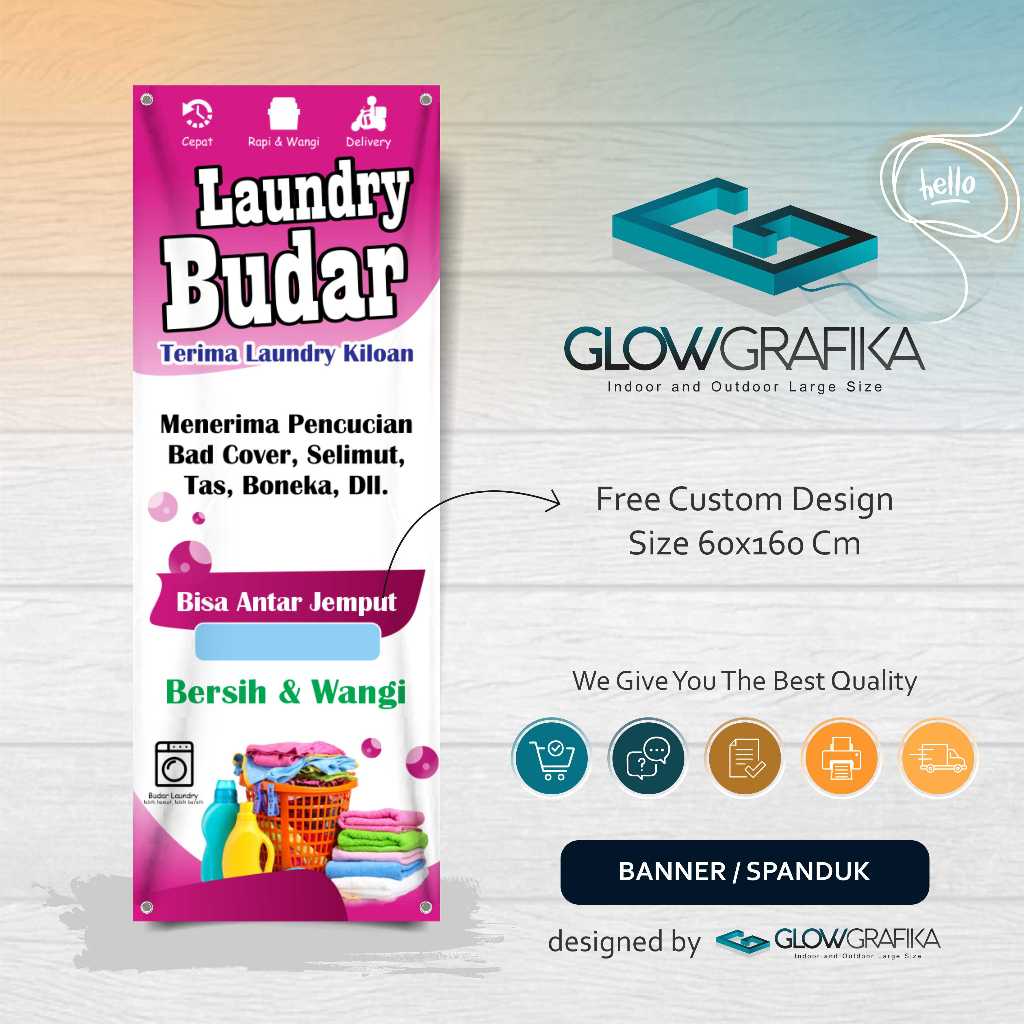 Cetak Spanduk Banner Laundry Free Design