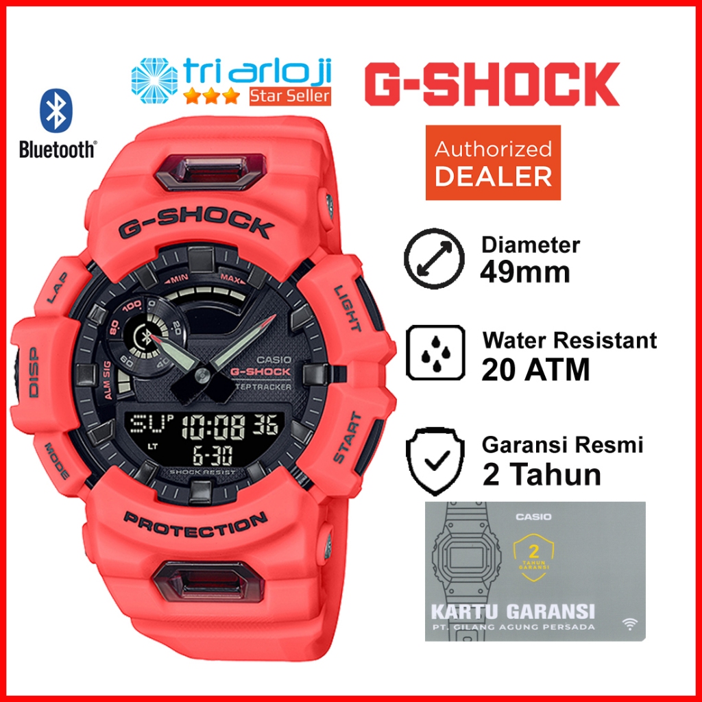 Casio G-SHOCK GBA-900-4ADR Jam Tangan Pria Bluetooth G-SQUAD GSHOCK GBA900 GBA-900-4A GBA-900 Orange