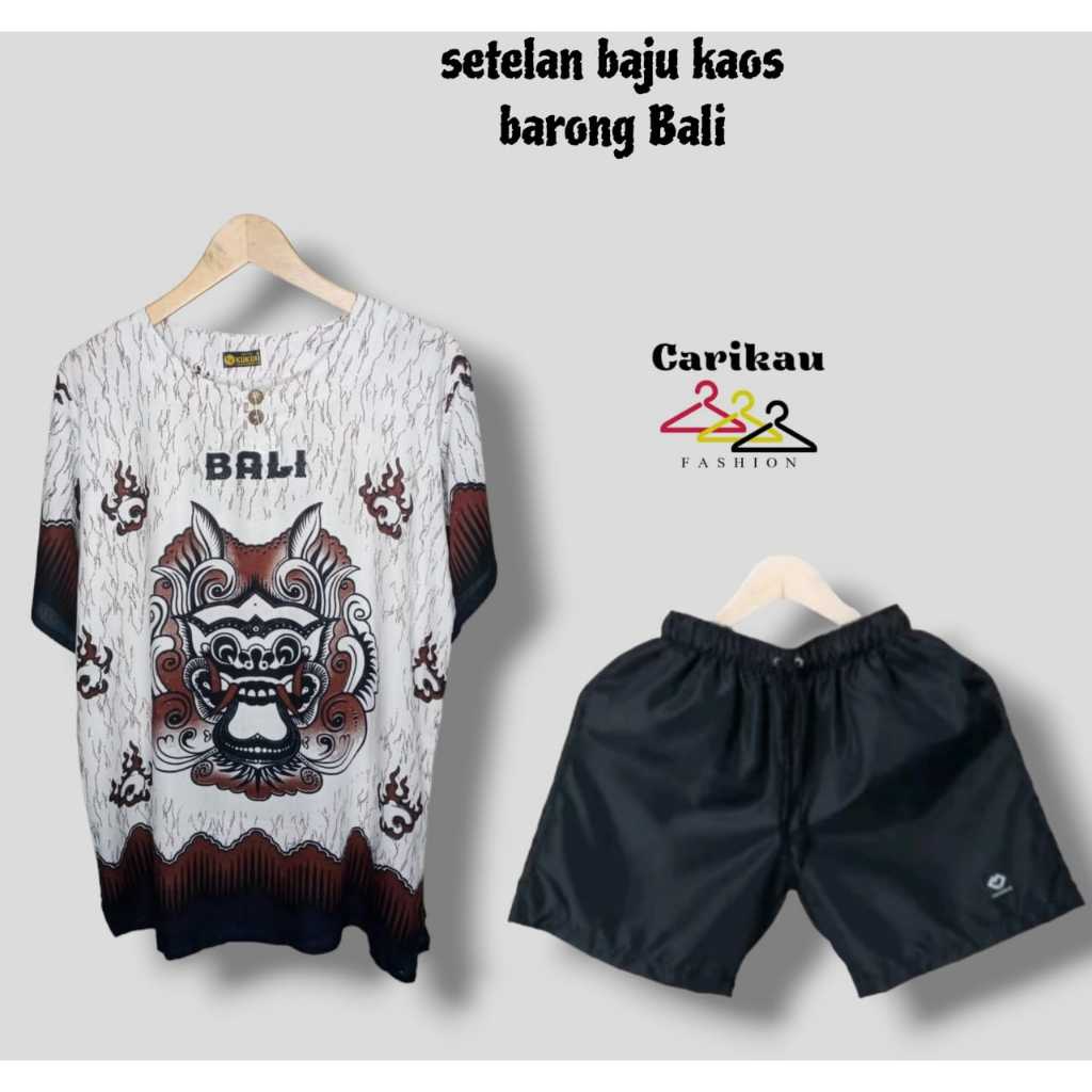 Setelan baju kaos barong pria dan wanita / setelan baju kaos harian  / kaos unisex / baju bali