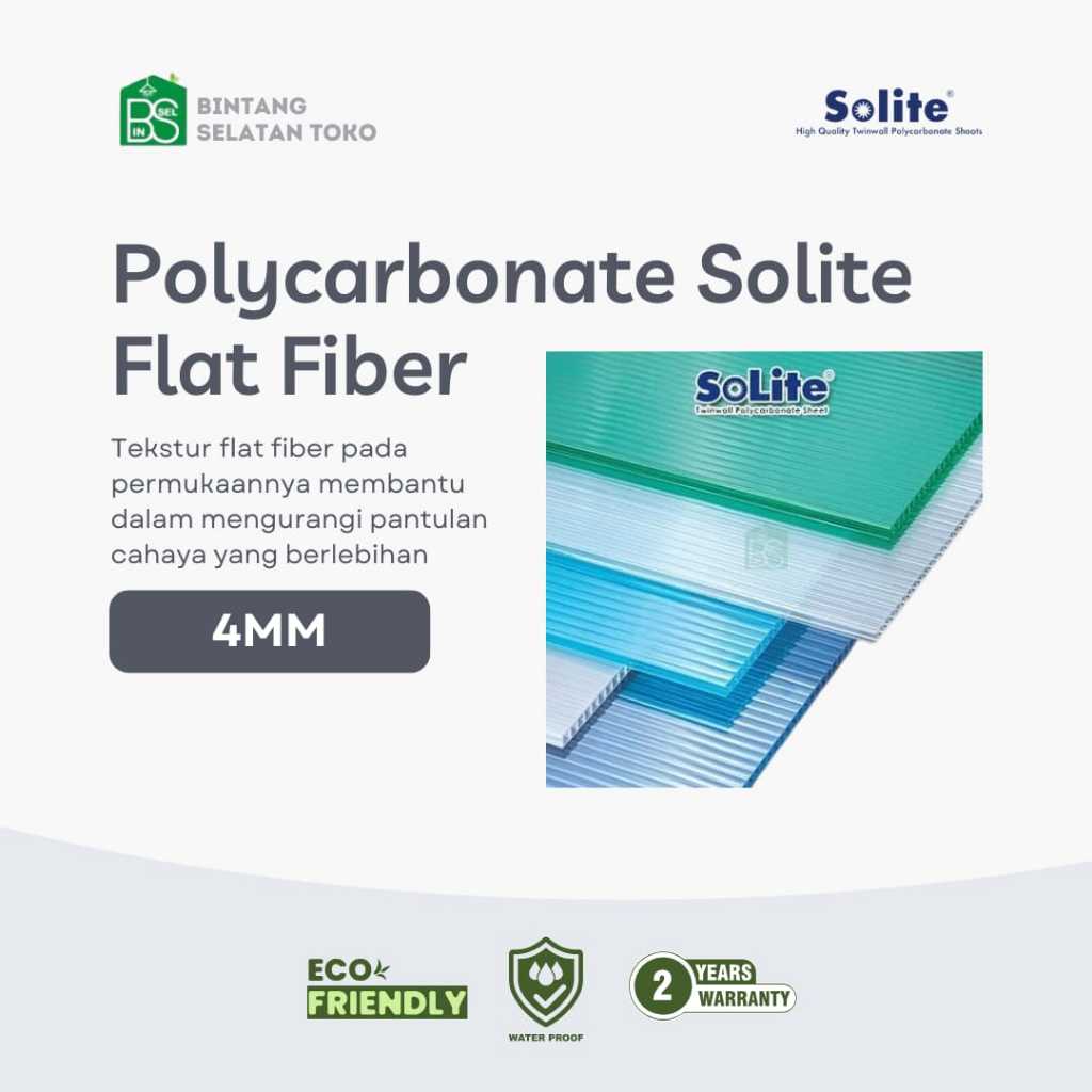POLYCARBONATE SOLITE POLIKARBONAT 4mm FLAT FIBER 2.1mx11.8m