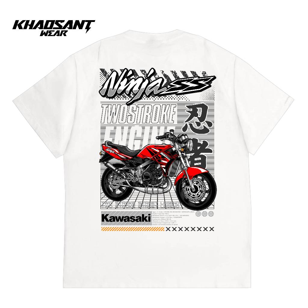 KHAOSANT Kaos Kawasaki Ninja SS 150 Red Kaos Motor 2 Stroke 2 Tak Lovers Ngebull Ninja R SS 150 Mera