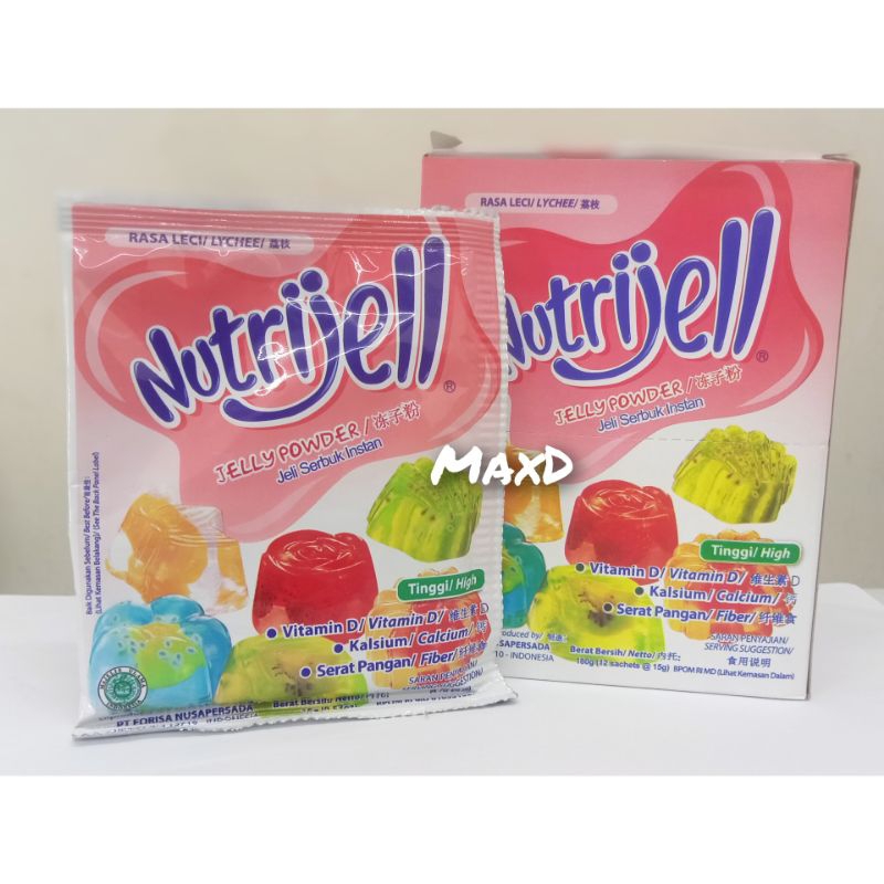 

Nutrijell Jelly Serbuk Instan Rasa Leci/ Lychee 15g ×12 Pcs 1 Box