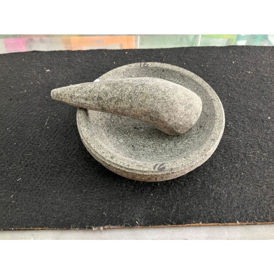 Cobek cowet batu kali asli gratis anak batu