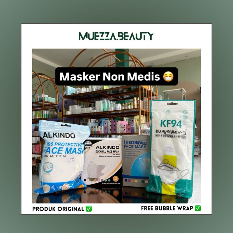 Masker Non Medis - KN95 10pcs - KF94 10pcs - Duckbill 50 pcs | Hitam - Putih - Mix Warna