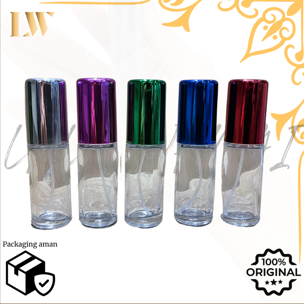 (PERLUSIN) Botol Spray 15ml Glossy Kaca / Botol Parfume Kaca 15ml Spray Kosong.