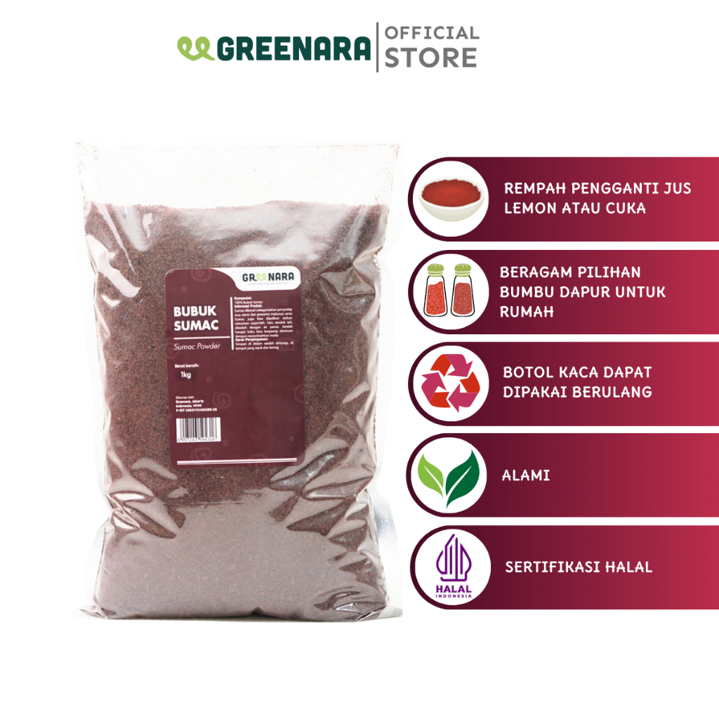 

Greenara - Sumac Powder 1Kg / Bubuk Summac