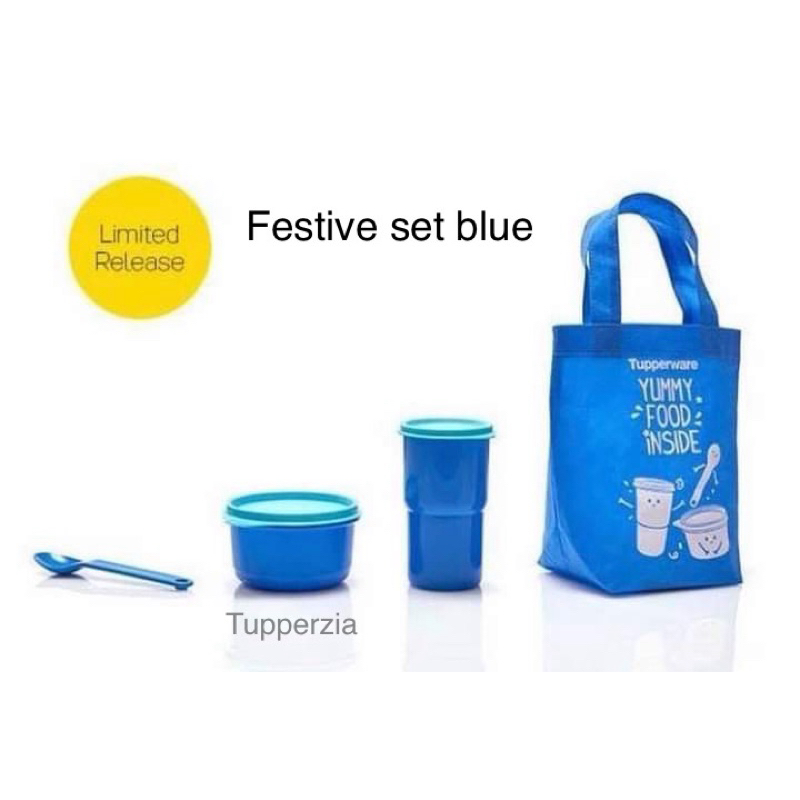 Festive Blue set Tupperware