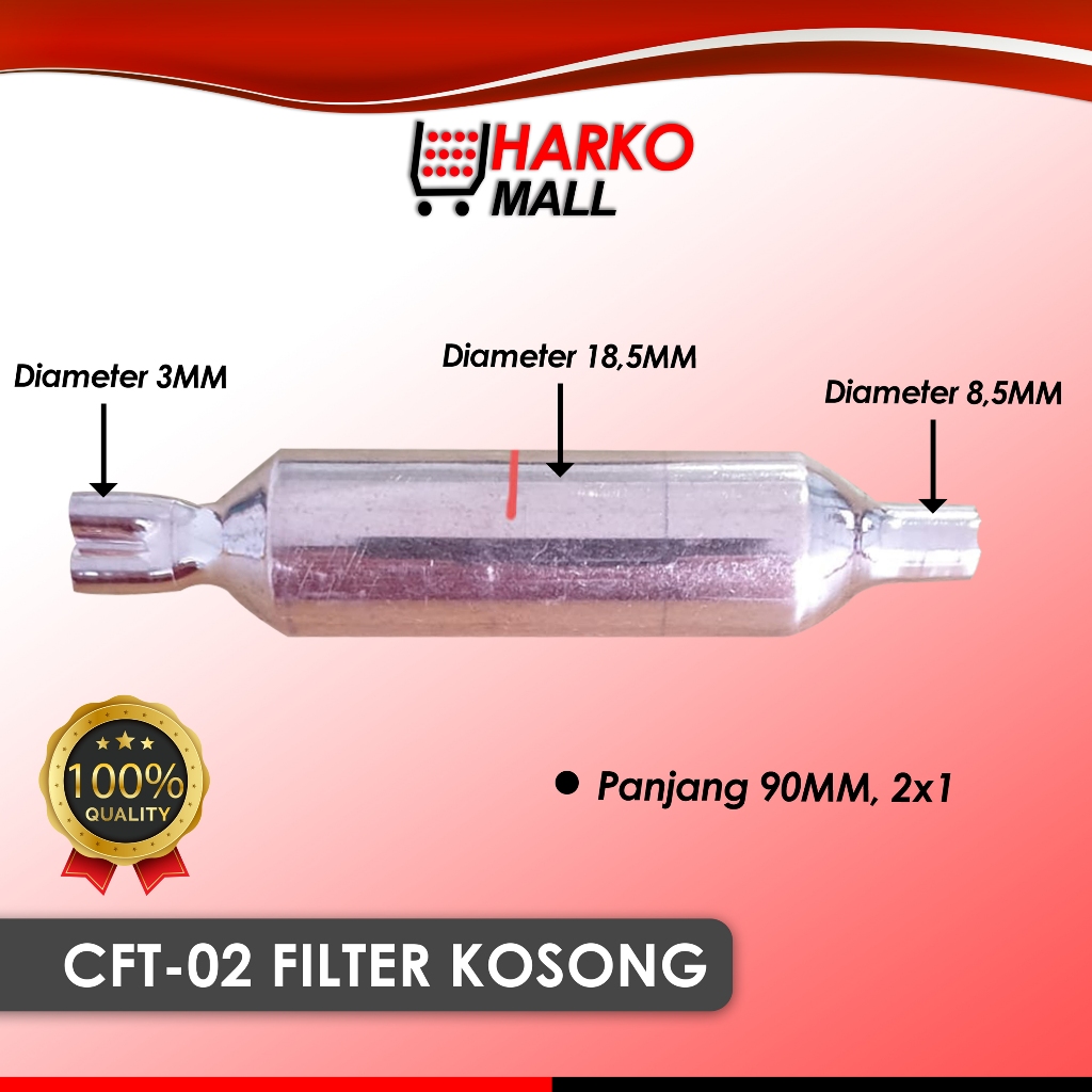 Filter Kosong Kulkas ukuran Body 3/4 Inch Lubang 1X2 Panjang 9 cm CFT-02