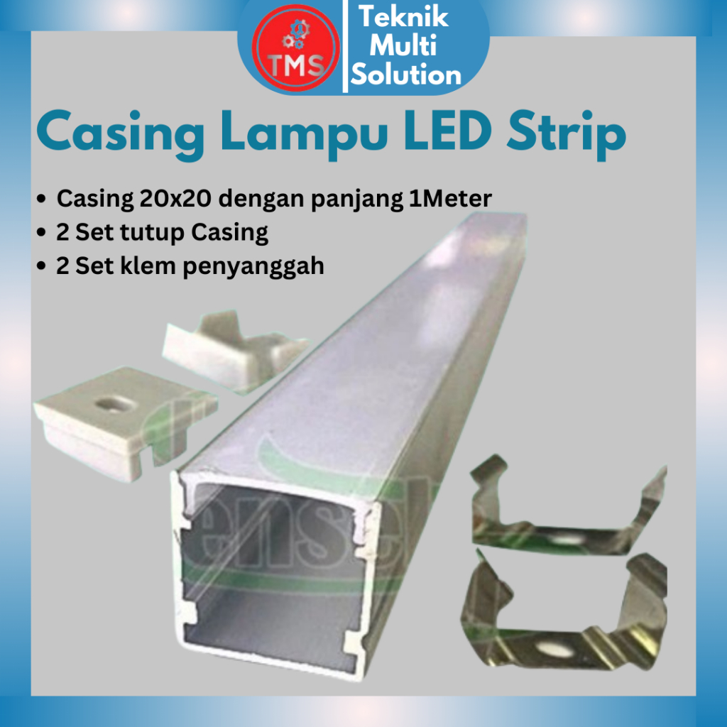 Casing Lampu LED Strip Aluminium/Housing Lampu LED Strip Model U Tebal