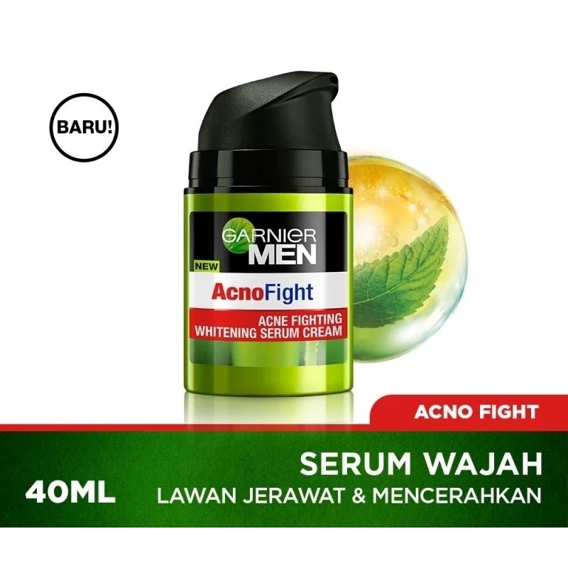Garnier Men Acno Fight Acne Fighting Whitening Serum Cream Skin Care - 40ml