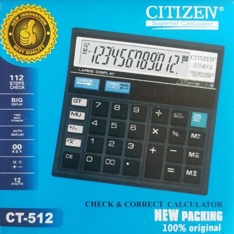 

KODE D92X Kalculator Citizen CT51212DigitKalkulator Bisnis atau Dagang2power