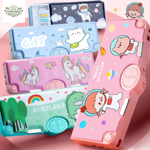 

Kotak Pensil Multifungsi Kotak Pensil Plastik Besar Pelajar Kartun Kawaii Kotak Alat Tulis Perlengkapan Hadiah Anak-anak Kotak Pena