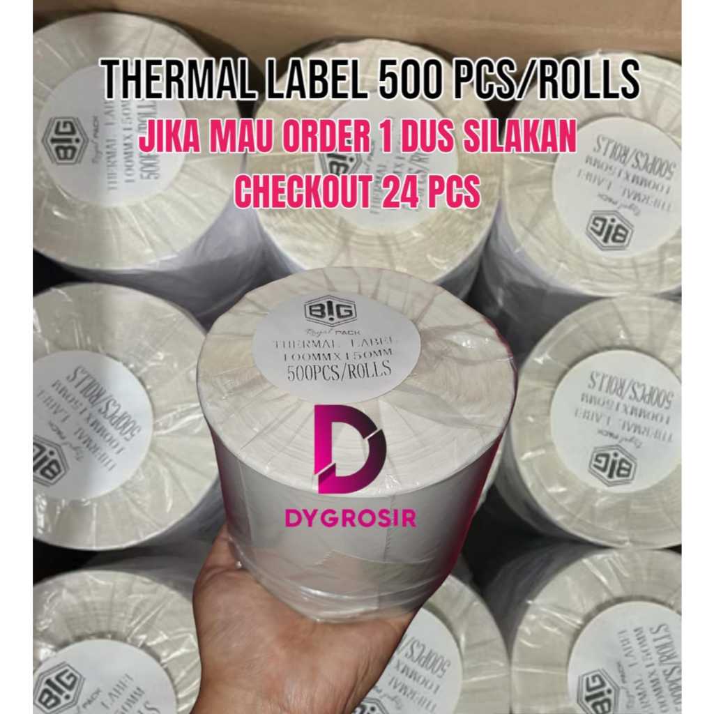 

DY ~ Label Thermal Sticker 100 x 150 mm A6 isi 500 pcs BERKUALITAS ROLL