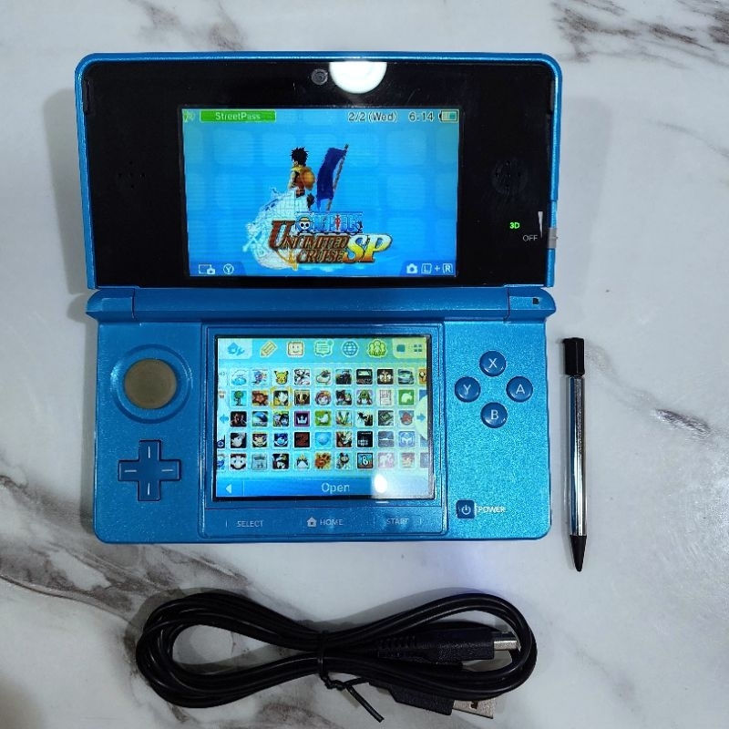 3DS 32GB BLUE FULL GAMES CFW SEMUA FUNGSI NORMAL NOT 2DS DS DSI LITE FAT REGULAR XL LL NEW PS PSP PS