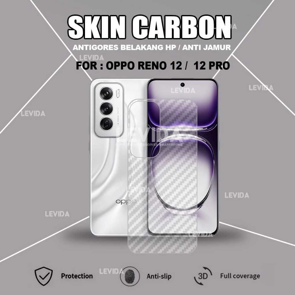 Skin Carbon Oppo Reno 12 Oppo Reno 12 Pro Skin Back 3D Antigores Skin Oppo Reno 12 Oppo Reno 12 Pro