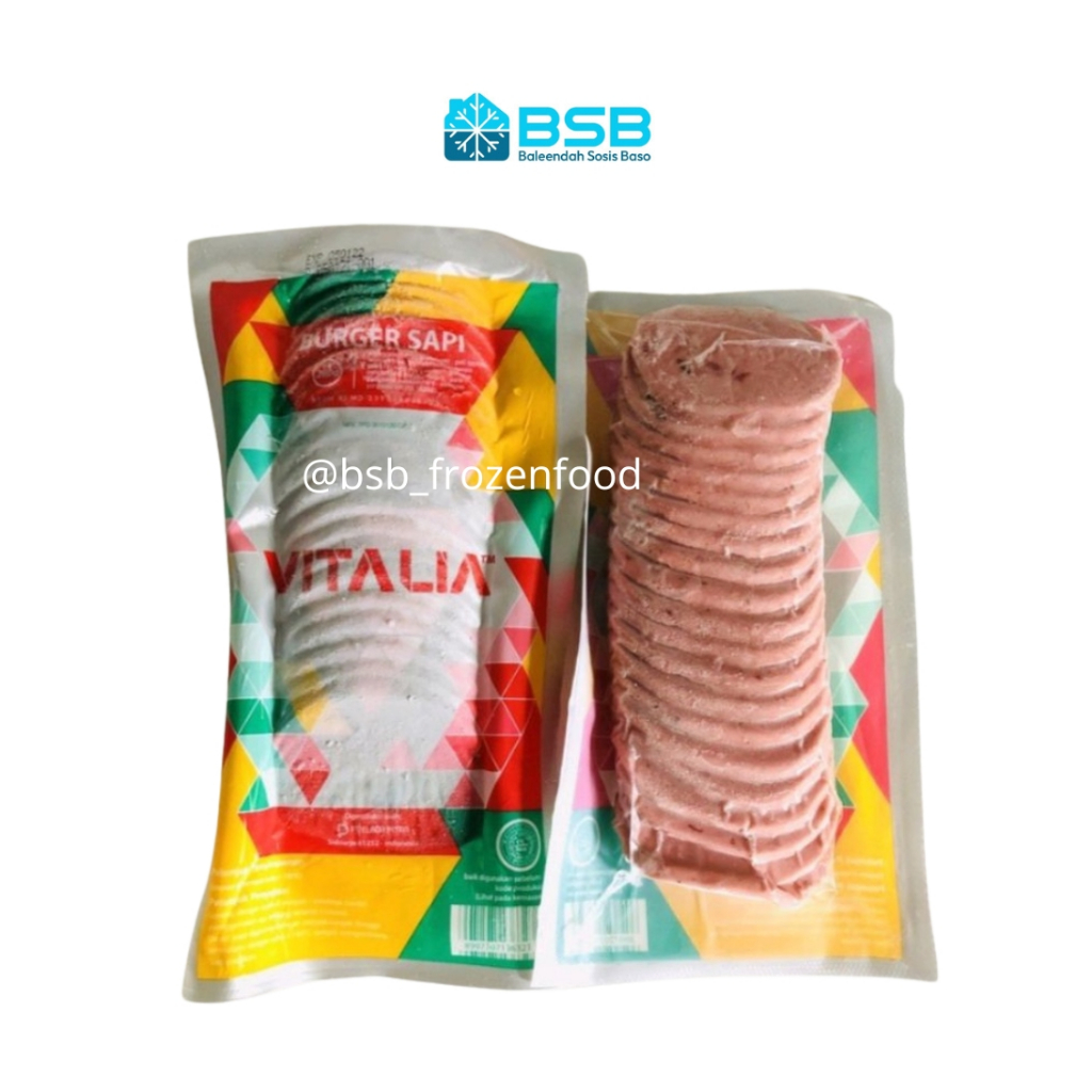 

VITALIA Beef Burger Daging Sapi Isian Berger Vitalia 250 gram 280 gram