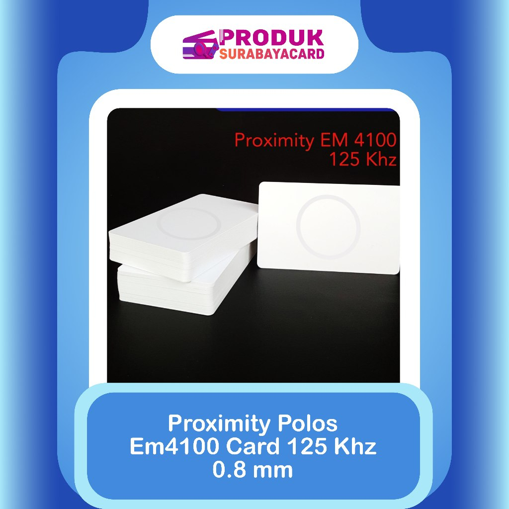 

Kartu PVC Blank Thermal Card Proximity Polos Em4100 Card 125 Khz 0.8 mm anti UV