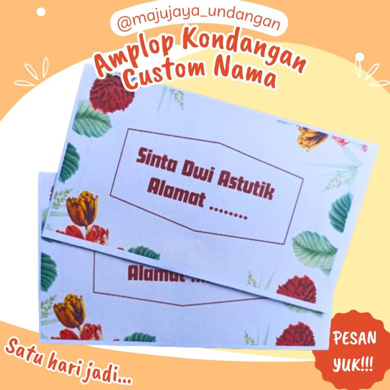 

Amplop Kondangan Custom Nama | Murah | Ukuran 15x9 Cm | Isi 1 pack 50 pcs