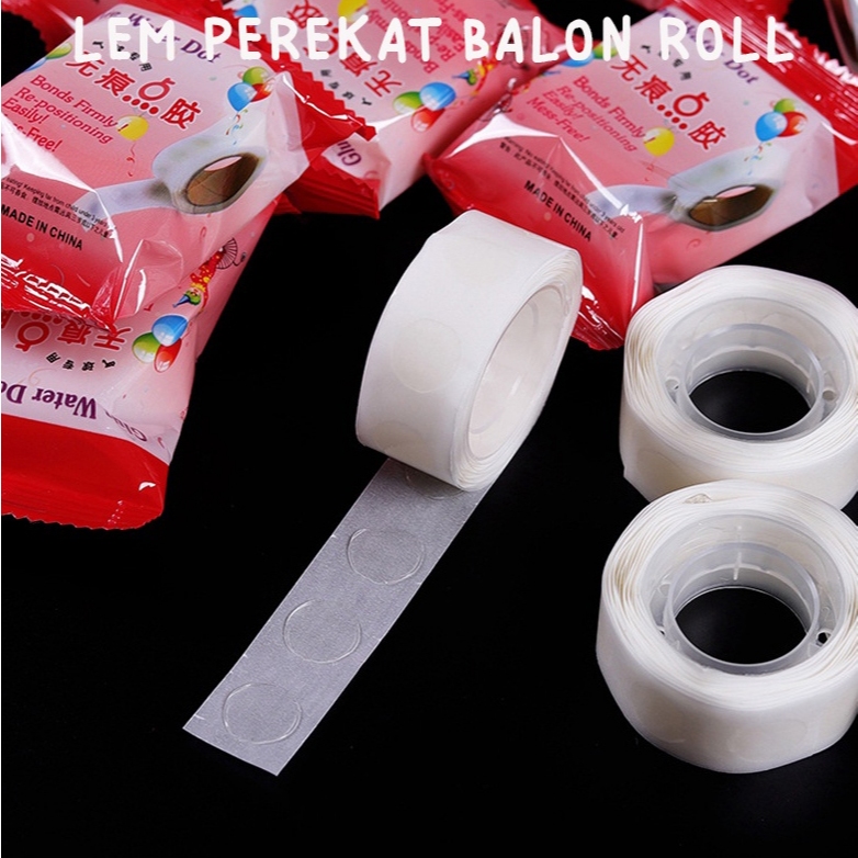 COD Joy KTB Lem Balon Roll Perekat Balon 1 Roll Isi 100 Dots Gulungan Lem Perekat Balon